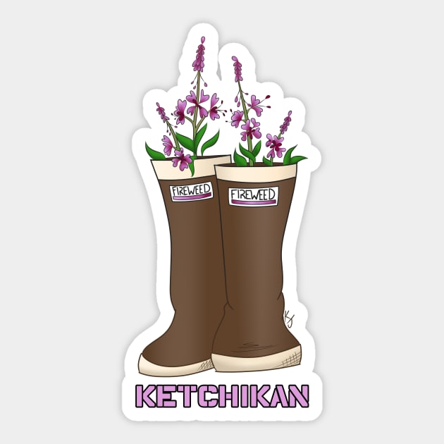 Ketchikan Fireweed Xtratuf Sticker by Pastel.Punkk